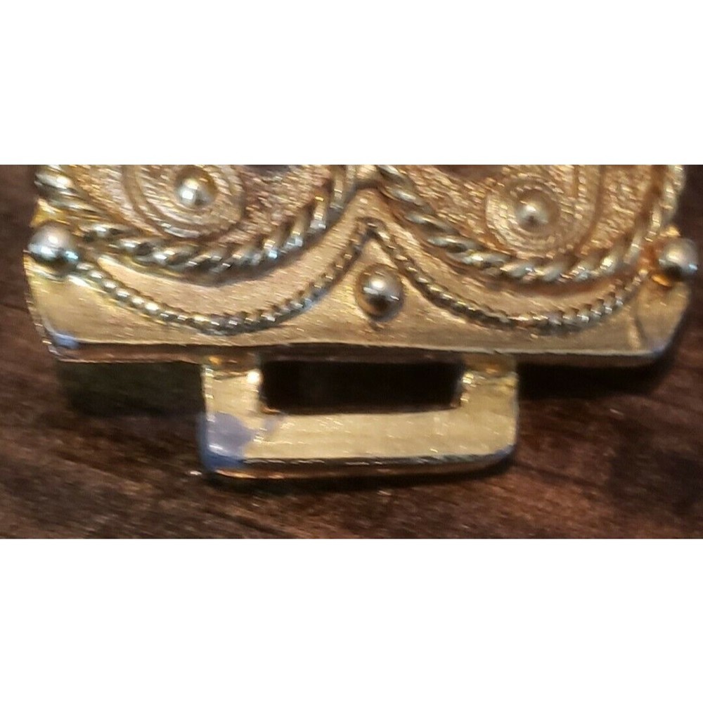 Vintage ACCESSOCRAFT NYC Etruscan gold tone  double heart omega belt - Picture 6 of 6